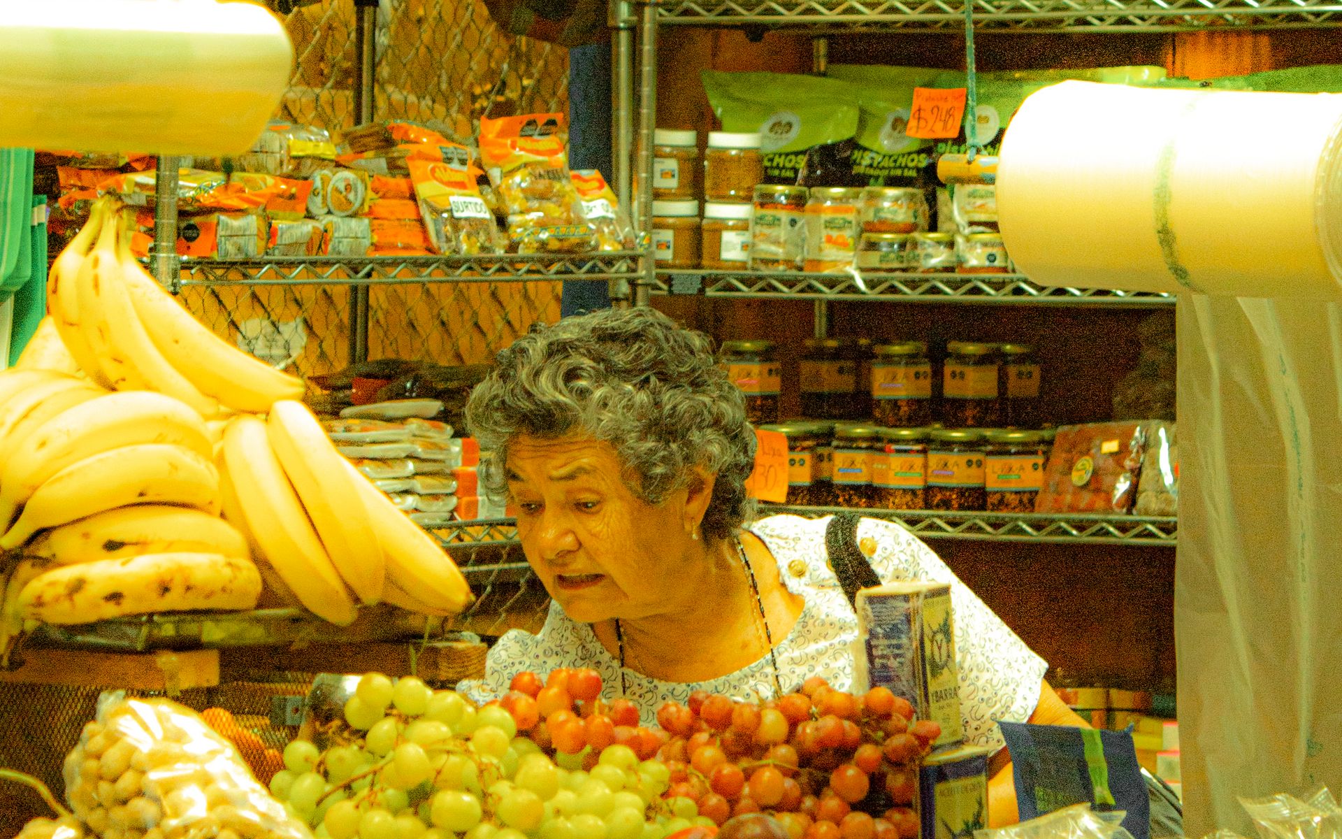 Fruit and produce at an open-air market stall