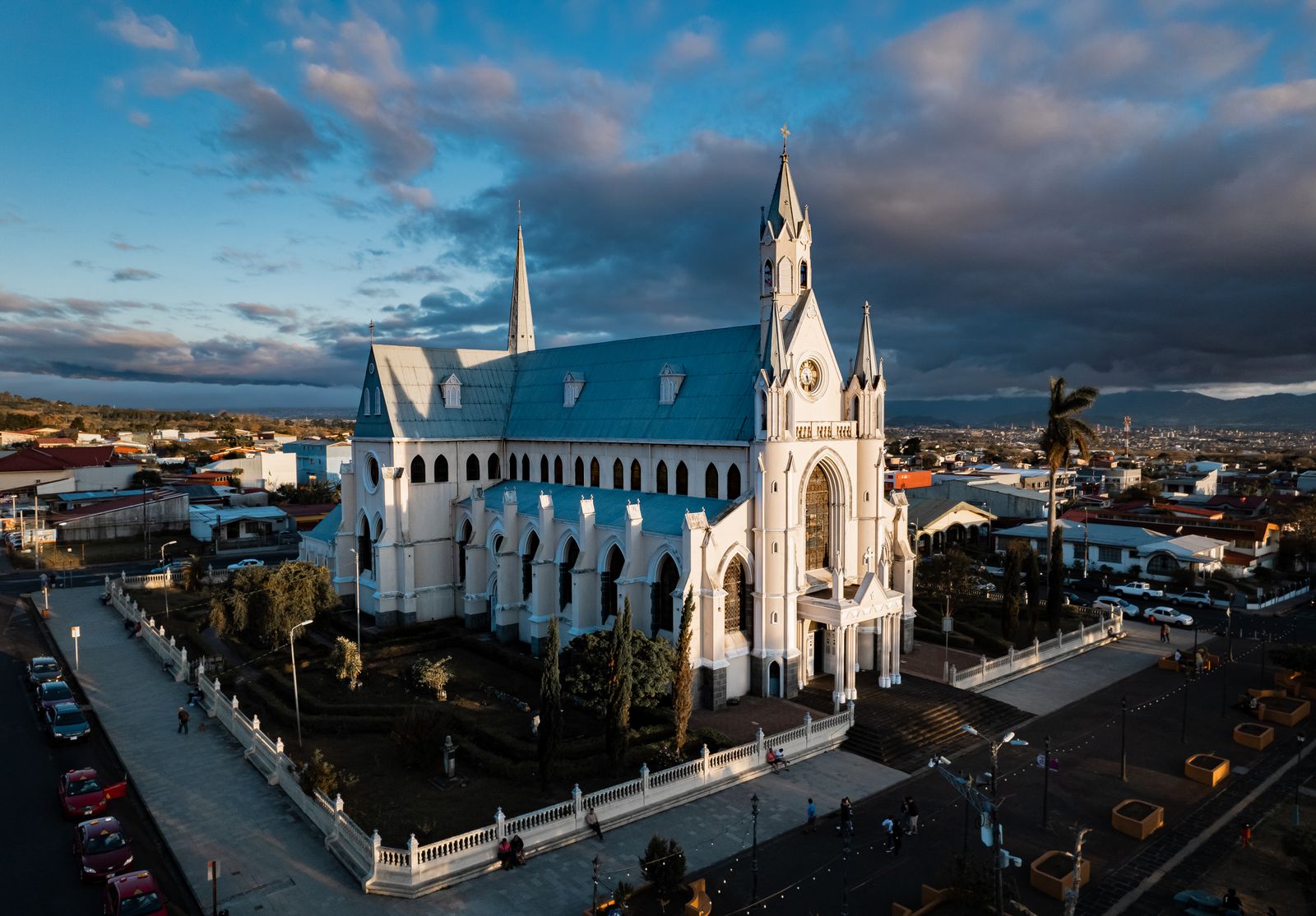 Aerial view of the Iglesia San Rafael in Heredia