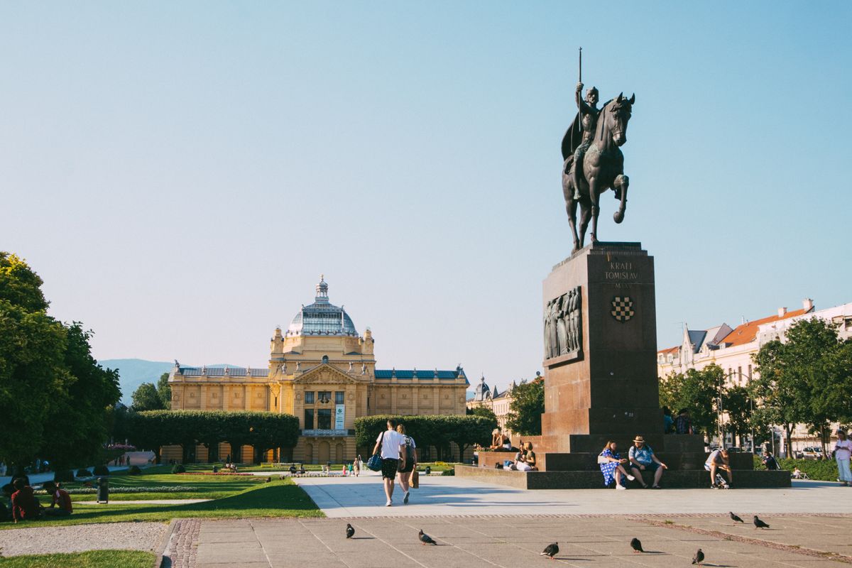 King Tomislav Square and the Art Pavilion in Zagreb