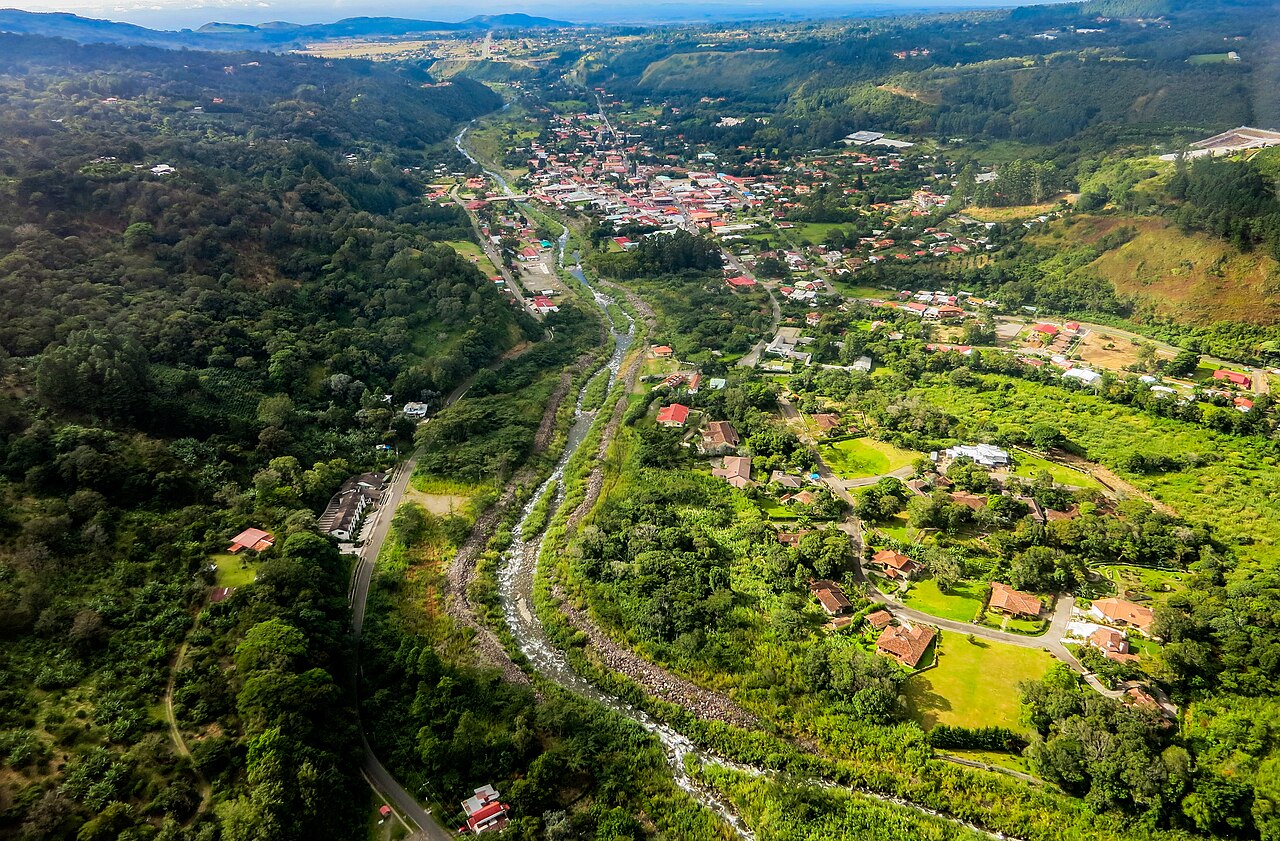 Aerial view of Boquete in its green highland valley