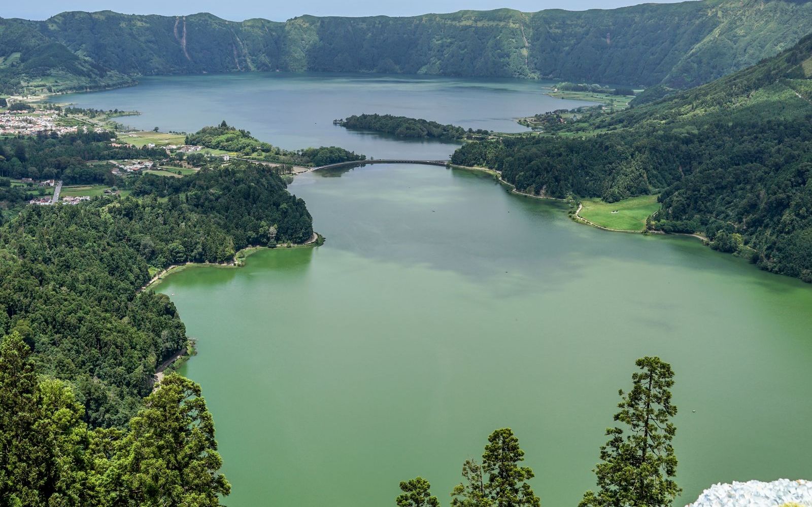 The twin lakes of Sete Cidades on São Miguel, Azores